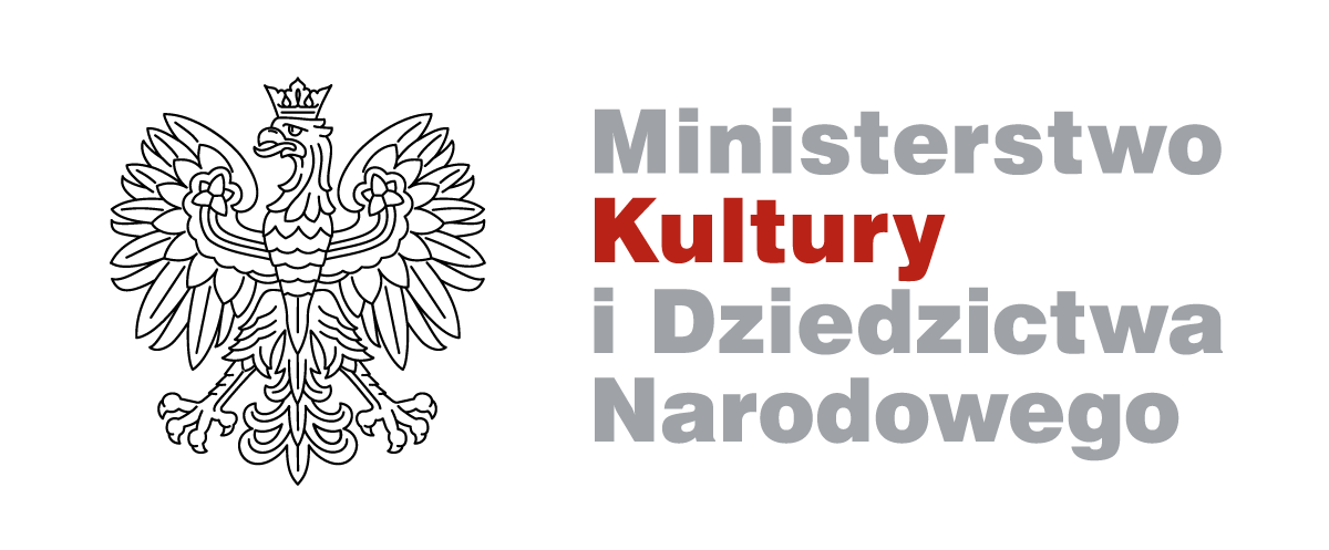Orzeł biały oraz napis Ministerstwo Kultury i Dziedzictwa Narodowego